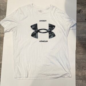 Under Armour Men's White Tee with Black Logo